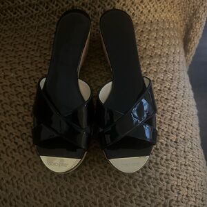 Jimmy Choo Black and Gold Mules